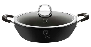 Czarny garnek z aluminium ze srebrnymi uchwytami - Semot 19X