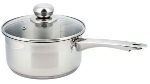 Stalowy rondelek z miarką i pokrywą 2L - Alexit 34X