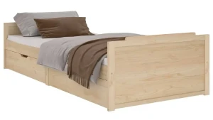 Drewniane łózko dla chłopca z szufladami 90x200 - Kamos
