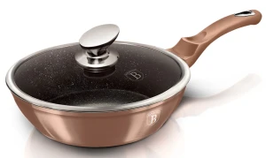 Granitowa złota patelnia z pokrywą 24cm - Kongo 4X