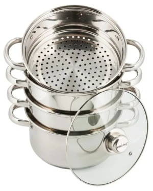 Zestaw stalowych garnków na parę 18cm - Lenton 8X