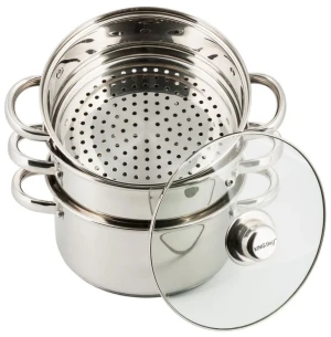Stalowe garnki do gotowania na parze 22cm - Lenton 10X