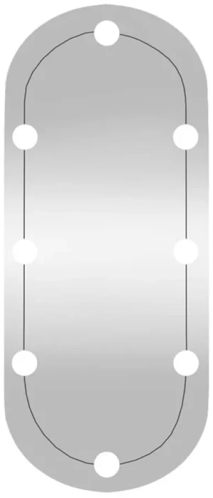 Nowoczesne srebrne lustro z oświetleniem LED 30x70 cm - Drimix 5X