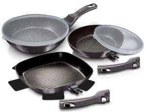 Zestaw 3 patelni z odpinanymi uchwytami - Kazna 9X