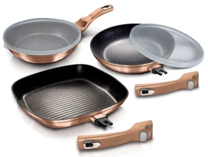 Elegancki zestaw 3 patelni z odpinaną rączką - Efia 3X