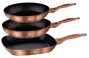 3 złote patelnie z anty-przywierającą powłoką - Efia 6X