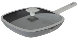 Tytanowa patelnia grillowa ze szklaną pokrywką - Grolis 3X