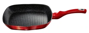 Czerwona patelnia grillowa na indukcję - Geos 11X