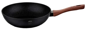 Granitowy wok z brązową rączką 28cm - Hippi 11X