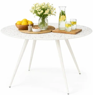 Biały okrągły stół w stylu skandynawskim - Hegrix