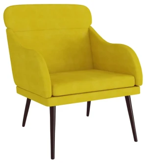 Żółty tapicerowany fotel wypoczynkowy - Sentar