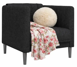 Czarny tapicerowany fotel na nóżkach - Diosa