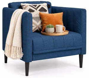 Niebieski fotel wypoczynkowy na nóżkach - Diosa