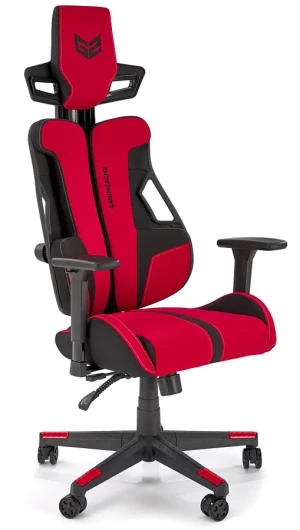 Czerwono-czarny gamingowy fotel obrotowy - Nasturcix