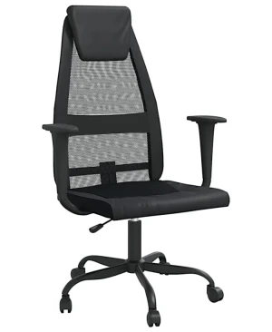 Czarne krzesło biurowe z regulacją wysokości - Inavi