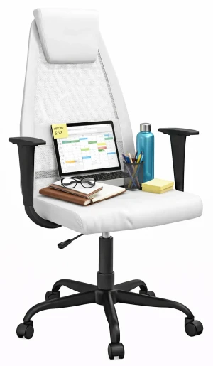 Białe krzesło biurowe z regulacją wysokości - Inavi