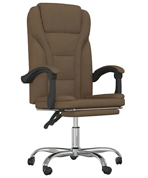 Brązowy fotel biurowy z podnóżkiem - Duncan