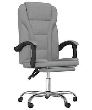 Jasnoszare krzesło do biurka z podnóżkiem - Duncan