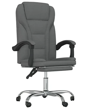 Ciemnoszare krzesło biurowe z podnóżkiem - Duncan