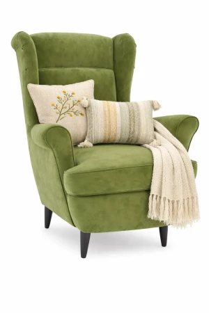 Jasnozielony fotel wypoczynkowy do salonu - Risten