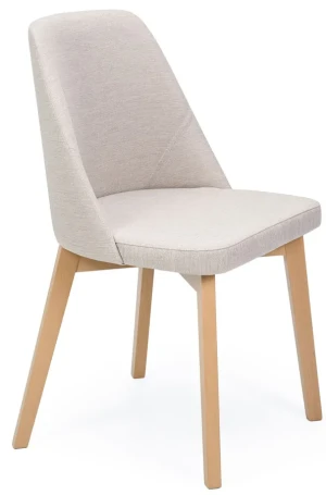 Kremowe krzesło kubełkowe tapicerowane tkaniną - Fima 8X