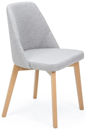 Jasnoszare krzesło drewniane do stołu dąb artisan - Fima 8X