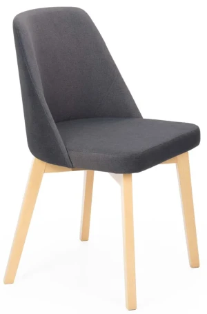 Grafitowe welurowe krzesło kubełkowe dąb artisan - Bentrix 4X