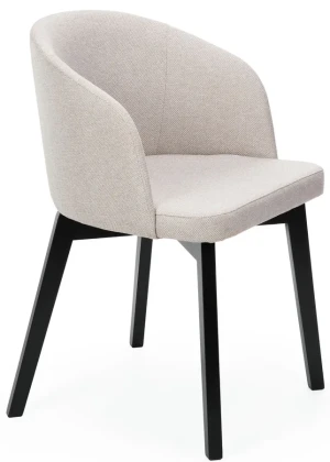 Kremowe krzesło tapicerowane kubełkowe - Fima 5X