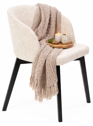 Beżowe pluszowe krzesło kubełkowe - Bentrix 6X