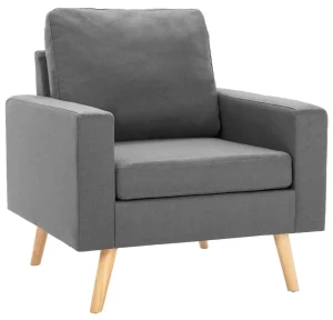 Jasnoszary skandynawski fotel tapicerowany - Nosa