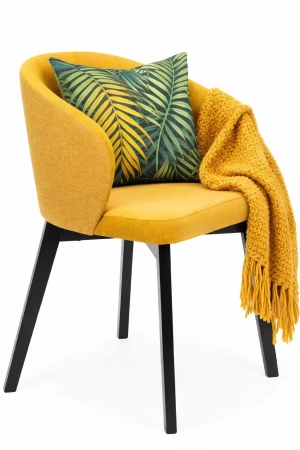 Żółte drewniane krzesło kubełkowe - Faro 5X