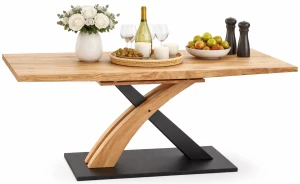 Nowoczesny rozkładany stół do salonu Nomer 2X - złoty dąb