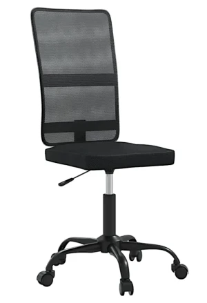 Czarny siatkowy fotel biurowy bez podłokietników - Ciemnoszare 4X