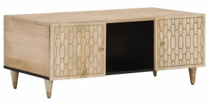 Niski stolik kawowy z rzeźbionymi frontami - Nolen 28X