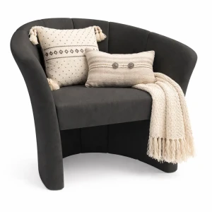 Grafitowy elegancki fotel do salonu - Hexar