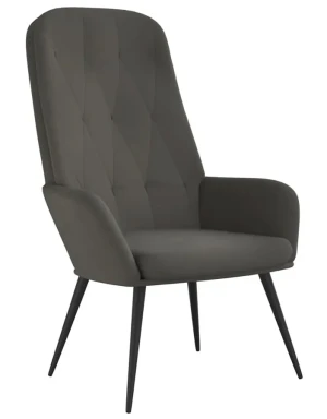 Ciemnoszary welurowy fotel wypoczynkowy - Krizon