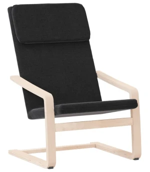 Czarny tapicerowany fotel wypoczynkowy - Conga