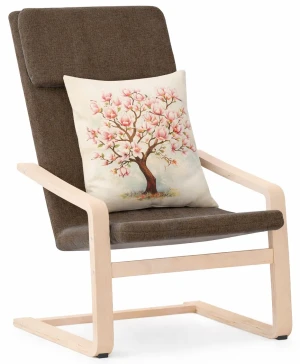 Brązowy tapicerowany fotel wypoczynkowy - Conga