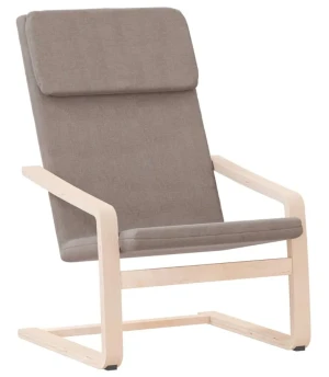 Skandynawski drewniany fotel wypoczynkowy w kolorze taupe - Conga