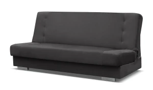 Czarna tapicerowana wersalka rozkładana - Anos