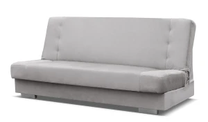 Jasnoszara tapicerowana wersalka dwuosobowa - Anos