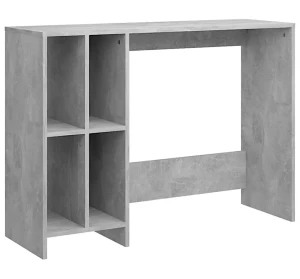 Szare biurko z półkami na książki w kolorze betonu - Medios