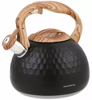 Czarny czajnik z gwizdkiem ze stali nierdzewnej 2,8L - Illos 5X