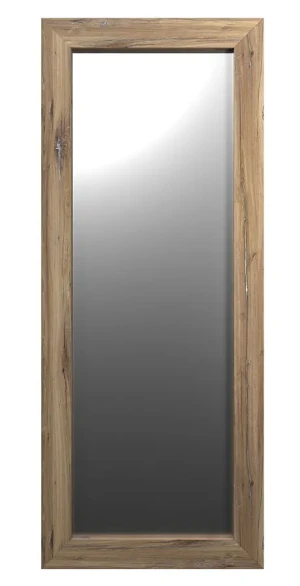 Prostokątne lustro na ścianę dąb z elementami srebra - Uruso