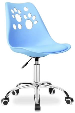 Niebieski dziecięcy fotel obrotowy - Mannis 3X