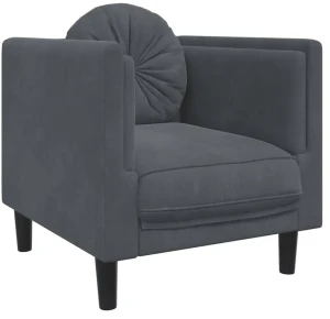 Ciemnoszary fotel jednoosobowy z poduszką - FINO 3X