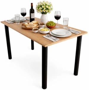 Minimalistyczny stół z wkręcanymi nogami 120x60 dąb craft złoty - Maros