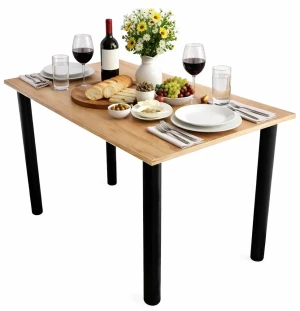 Stół kuchenny z regulacją wysokości nóg 90x60 dąb craft złoty - Maros