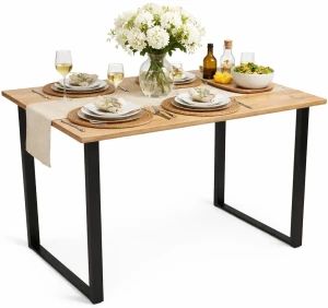 Industrialny stół na metalowych nogach 120x60 dąb craft złoty - Elsi