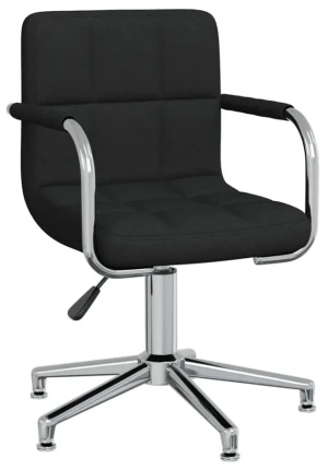 Czarny fotel obrotowy tapicerowany - Lonja